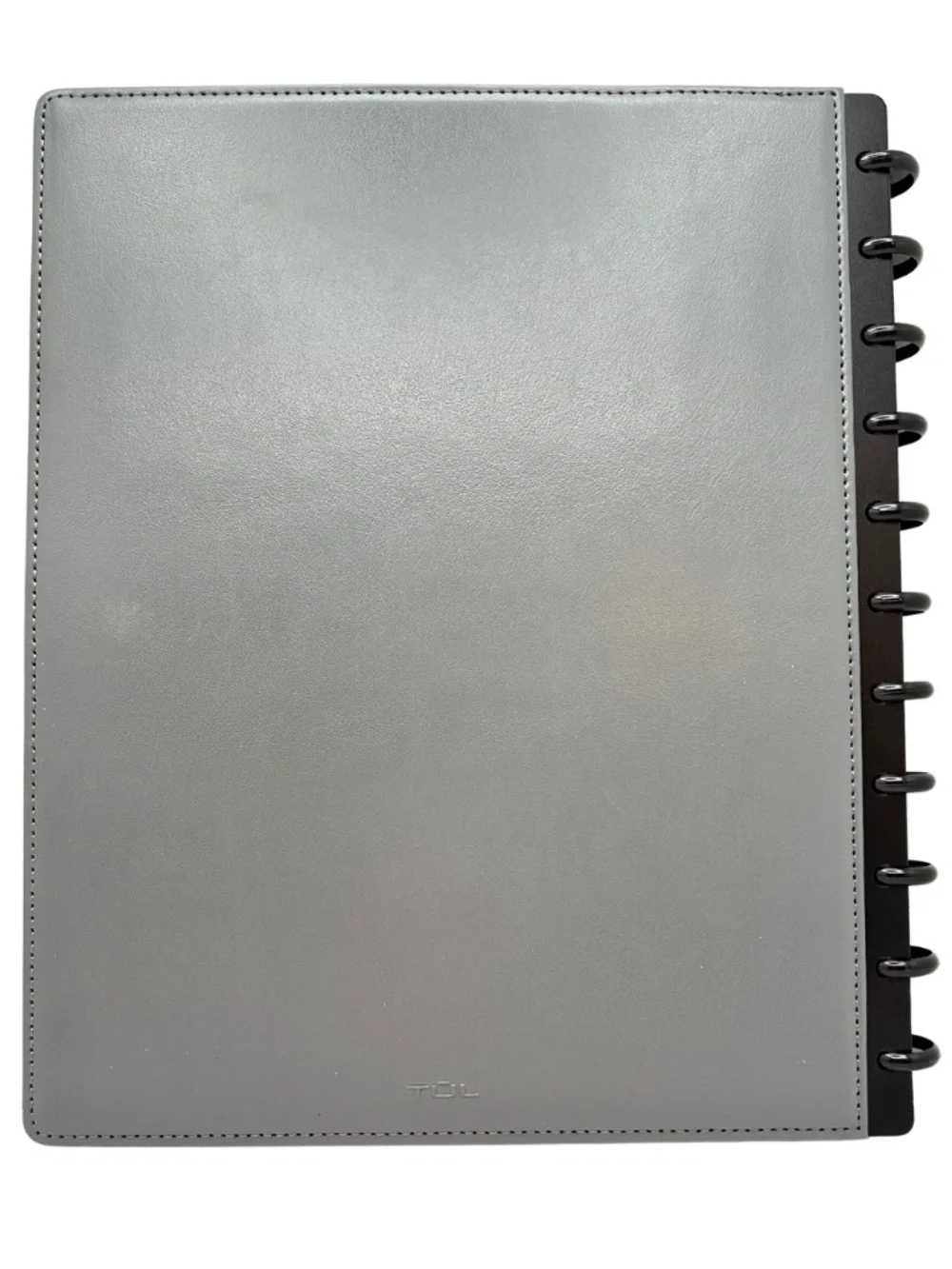 NEW TUL Discbound Notebook With Gray Leather Cover, Quality 60 Ruled Sheets